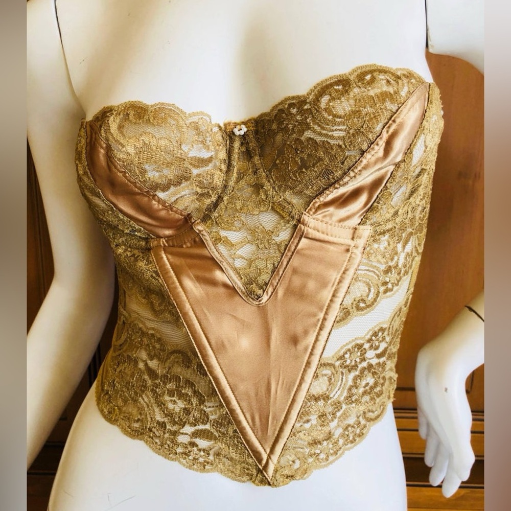 CHRISTIAN DIOR VINTAGE CORSET BUSTIER in gold  size 34C
